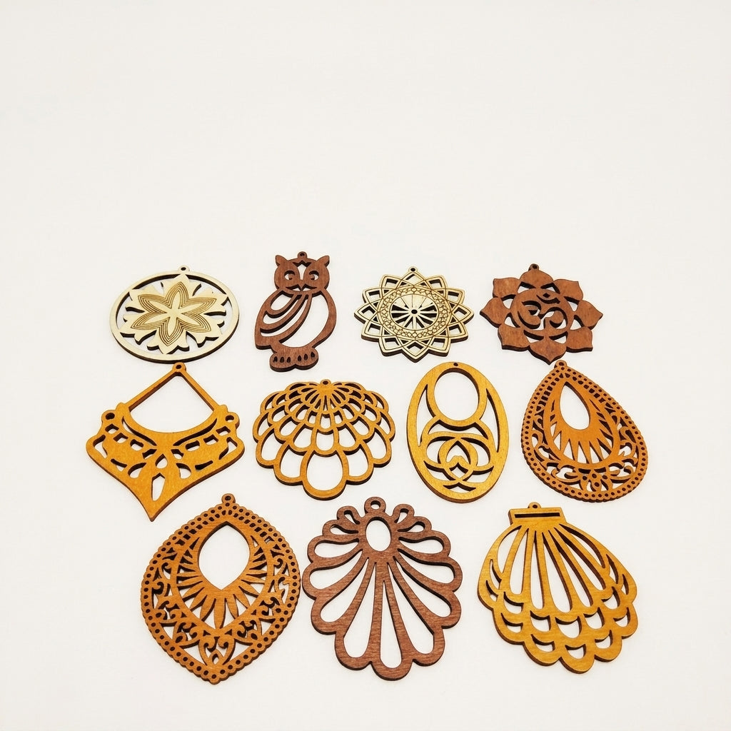 Wooden Open Frame Bezels for Epoxy Resin Crafts | Handmade Jewelry Making Accessories