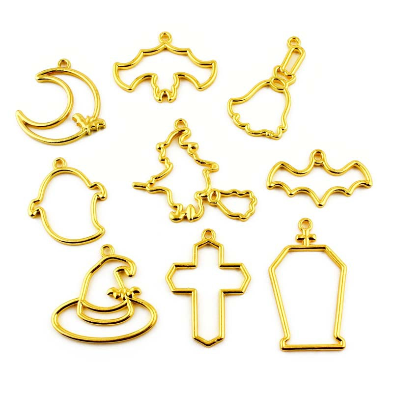 Wholesale Open Back Metal Bezels for Resin Jewelry Making Supplies JS050