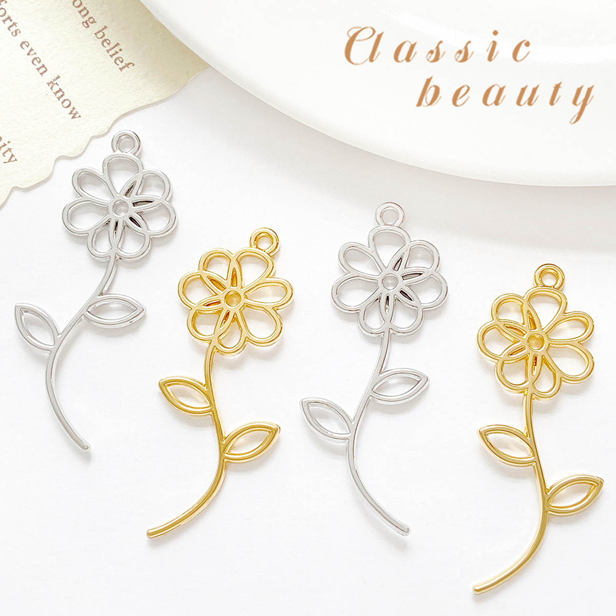 OEM Metal Bezels for Resin Jewelry Making | Custom Size & Color Pendant Frame Factory JS167