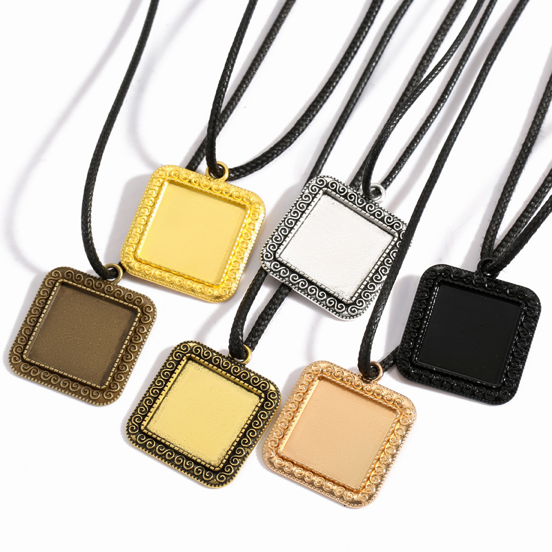 Square Metal Bezel Frames for Resin Jewelry Making | Wholesale DIY Pendant Supplies JS137