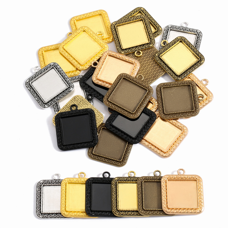 Square Metal Bezel Frames for Resin Jewelry Making | Wholesale DIY Pendant Supplies JS137