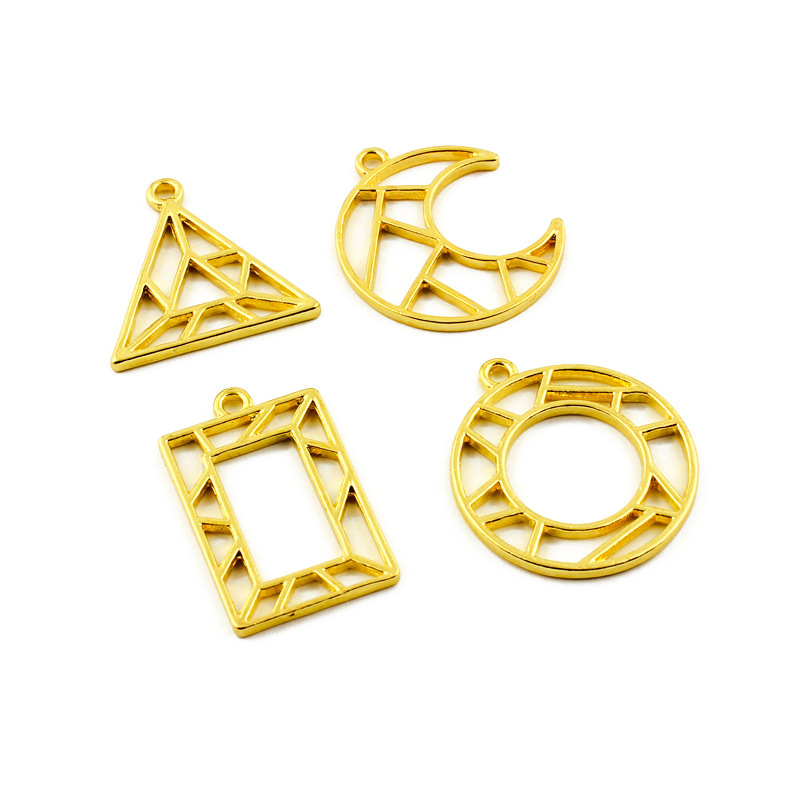 Wholesale Gold Metal Frames for Resin Filling and Pendant Decoration JS060
