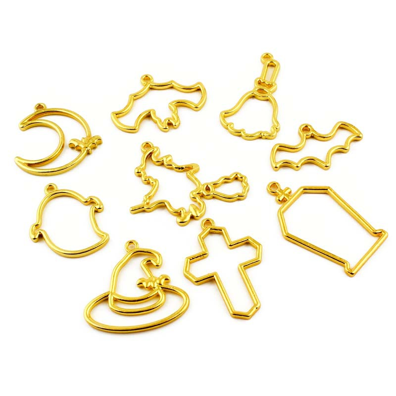 Wholesale Open Back Metal Bezels for Resin Jewelry Making Supplies JS050