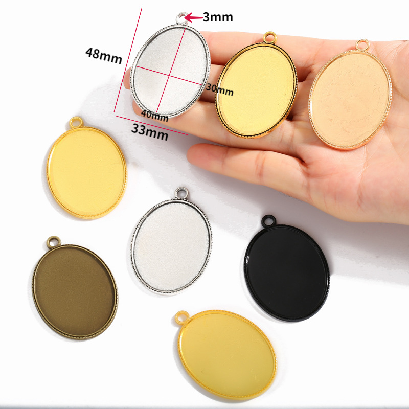 Small Square Metal Frames for Resin Jewelry | Handmade Pendant Components Factory JS146