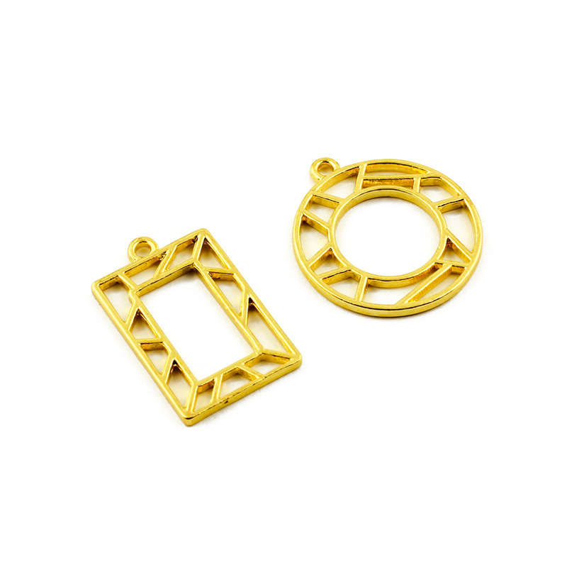Wholesale Gold Metal Frames for Resin Filling and Pendant Decoration JS060