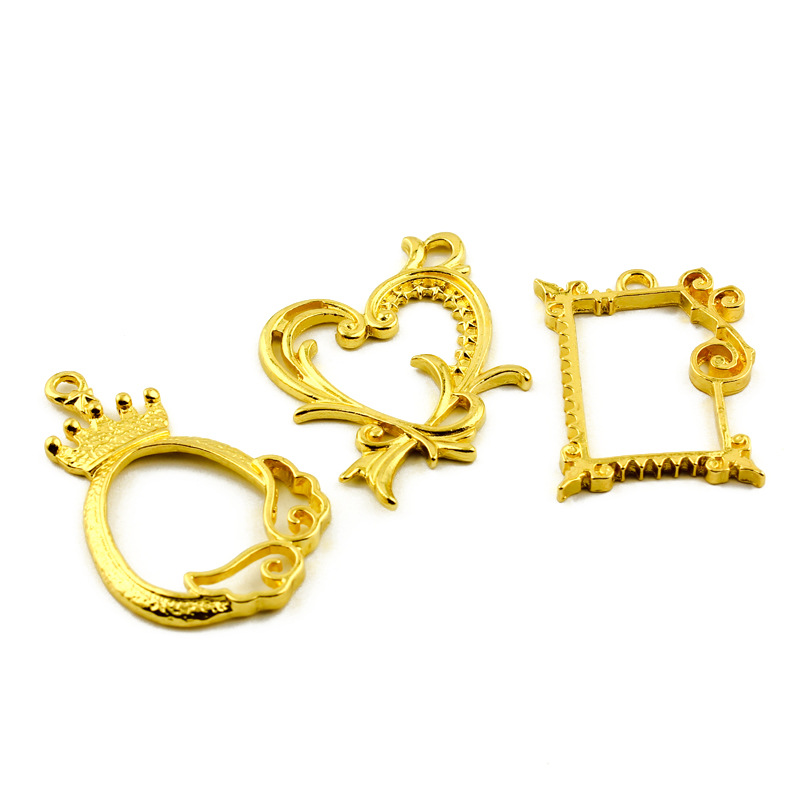 Gold Open Back Bezels for Resin Pendants, Keychains and Jewelry Making