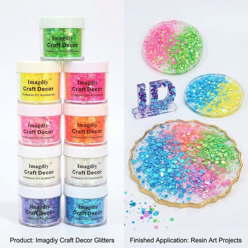 8 Colors Glitter Set 18g Each for Resin Crafts and DIY Projects