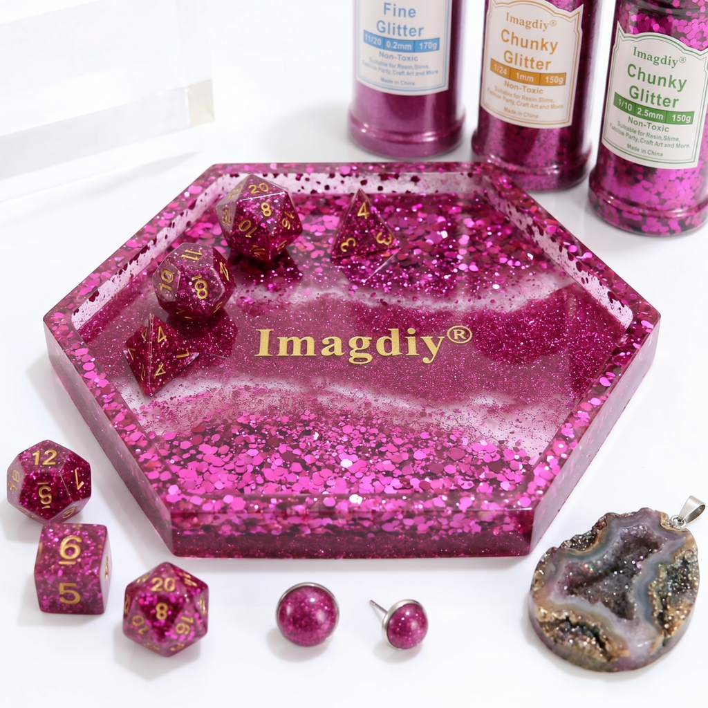 Custom Color Chunky Glitter for Epoxy Resin | OEM Packaging Craft Supplies Factory