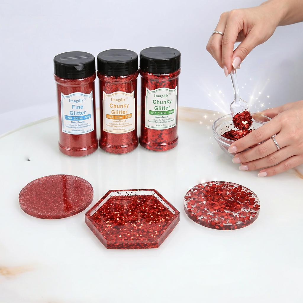 Premium Chunky Glitter Flakes for Resin Crafts | DIY Epoxy Art Decoration Materials