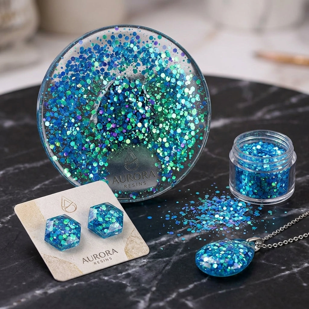 Iridescent Glitter Flakes for Resin Keychains and Custom Color Mix