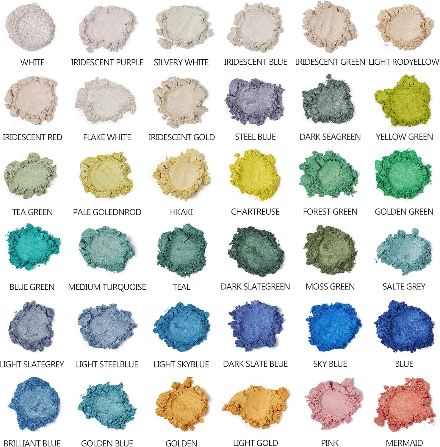 Wholesale mica powder pigment for epoxy resin, nail art and DIY crafts.