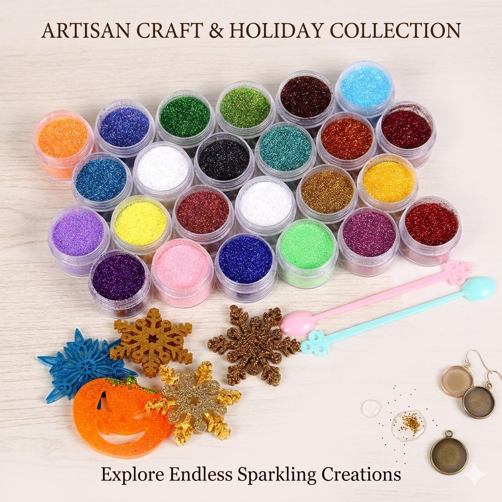 24PCS Extra Fine Glitter Powder for Epoxy Resin Art with Bulk Discount