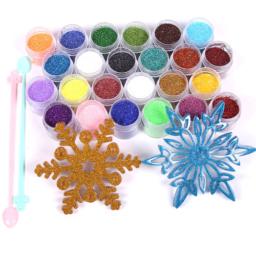 24PCS Extra Fine Glitter Powder for Epoxy Resin Art with Bulk Discount