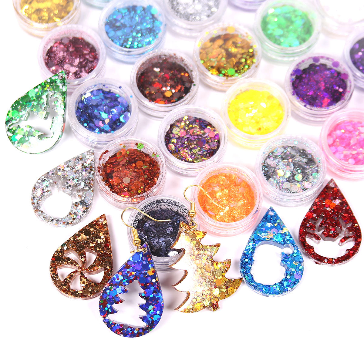 36PCS Decorative Glitter Flakes for Handmade Resin Products with OEM Options