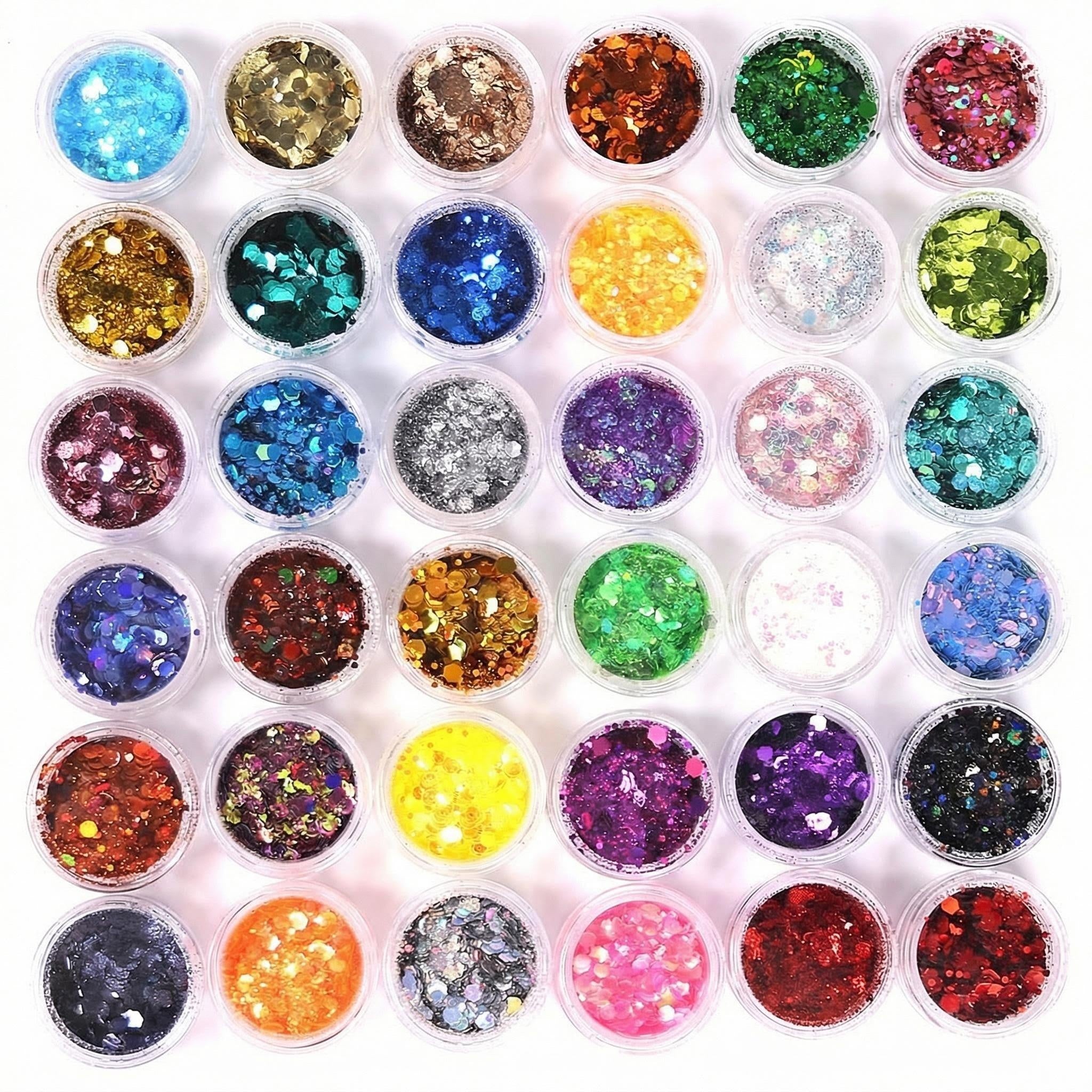 36PCS Decorative Glitter Flakes for Handmade Resin Products with OEM Options