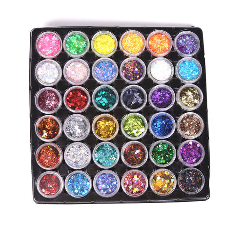 36PCS Decorative Glitter Flakes for Handmade Resin Products with OEM Options