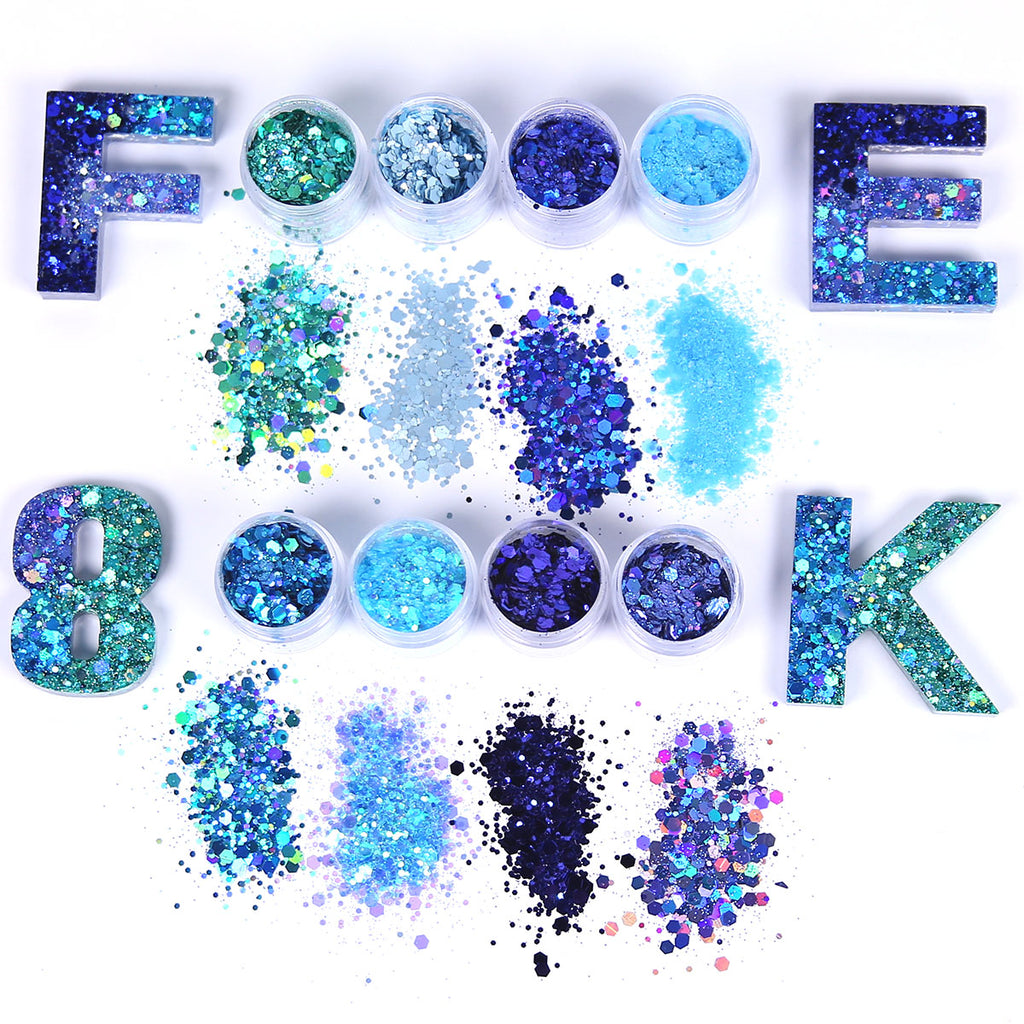 Chunky Glitter Set for Epoxy Resin Decorations and Custom Packaging