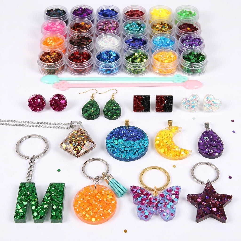24PCS Holographic Chunky Glitter for Resin Coasters with Wholesale Pricing
