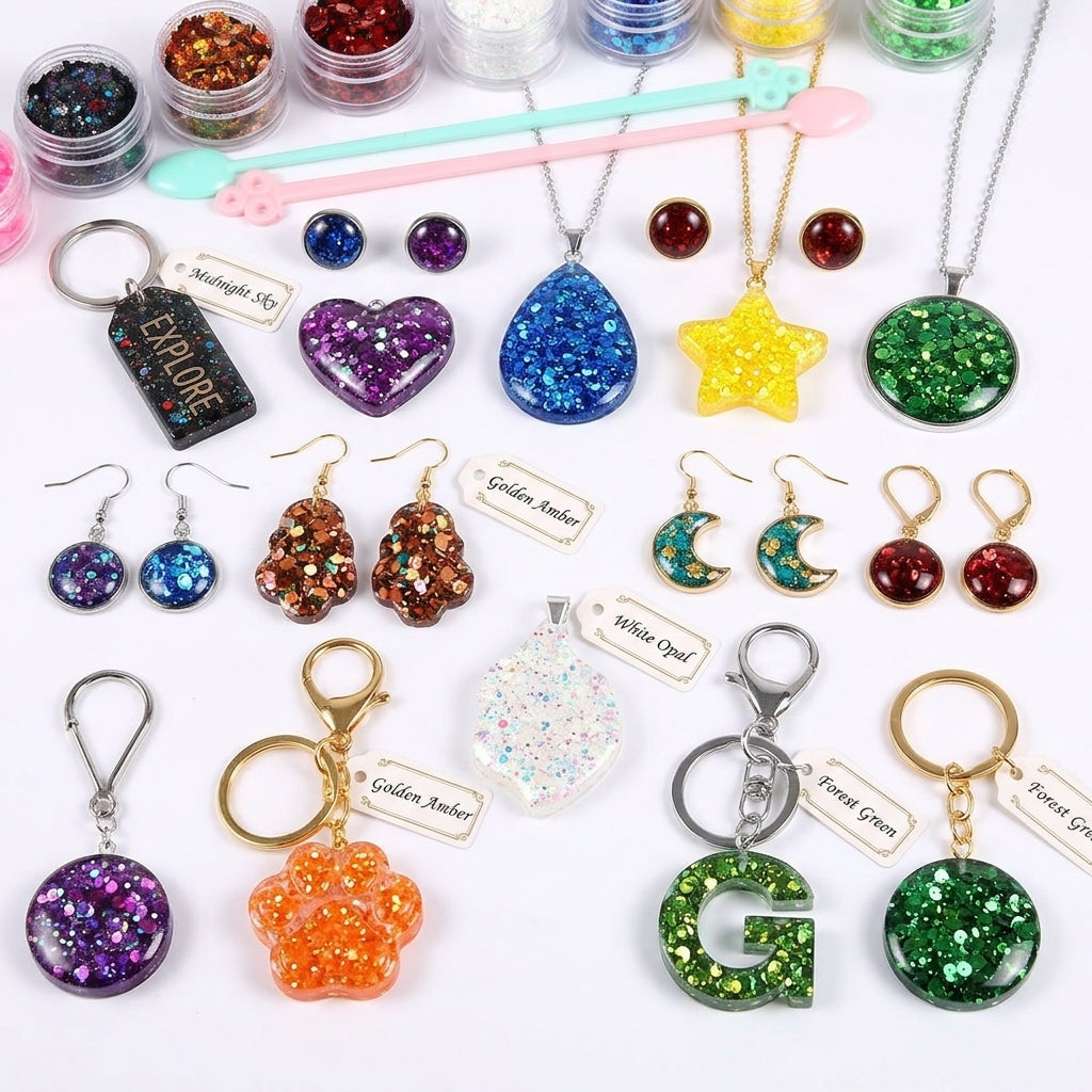 24PCS Holographic Chunky Glitter for Resin Coasters with Wholesale Pricing