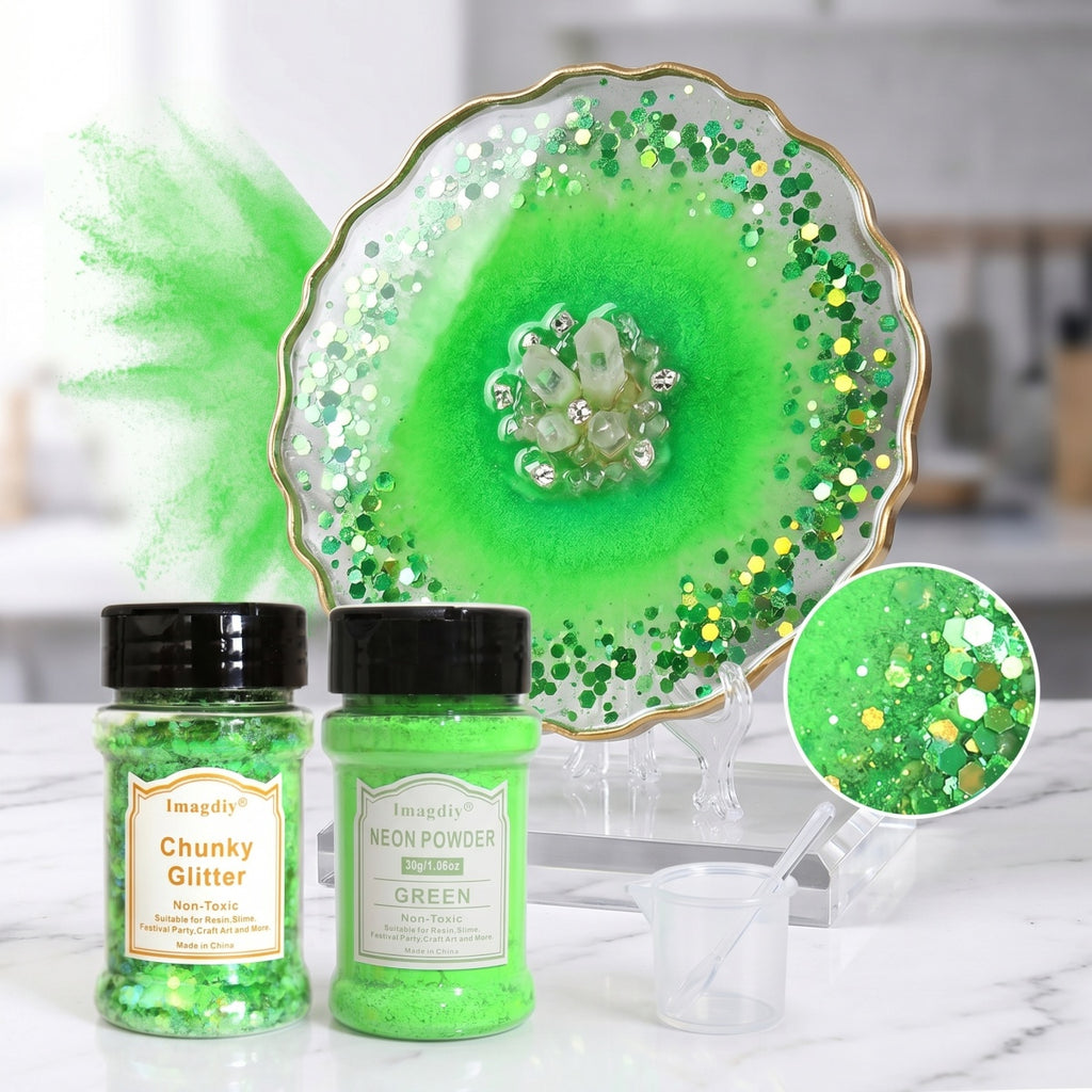 High Quality Chunky Glitter Powder Mica Powder Mix Set for Resin Art and DIY Craft Supplies