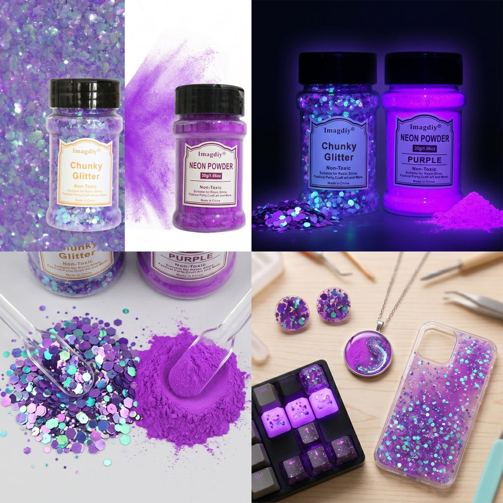 High Quality Chunky Glitter Powder Mica Powder Mix Set for Resin Art and DIY Craft Supplies