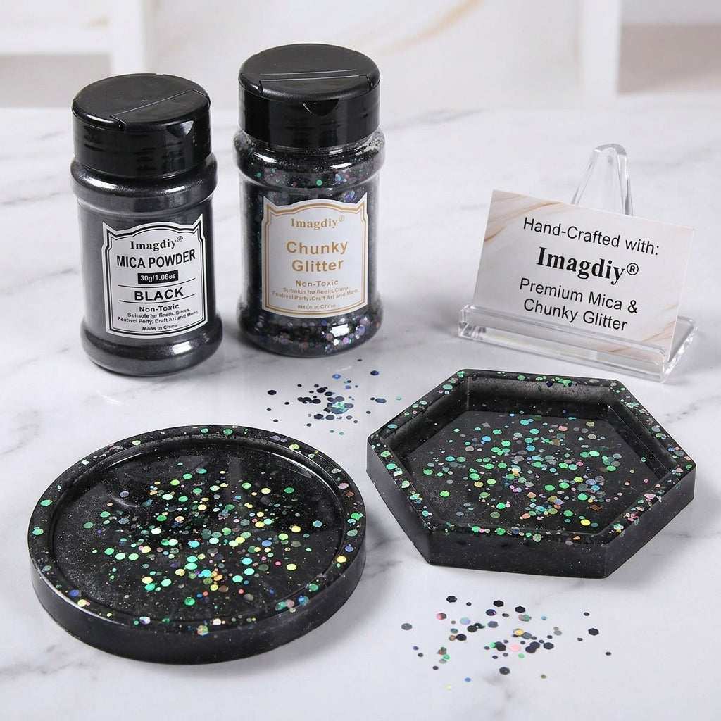 Wholesale Pearl Glitter Powder for Resin Art & DIY Crafts Black
