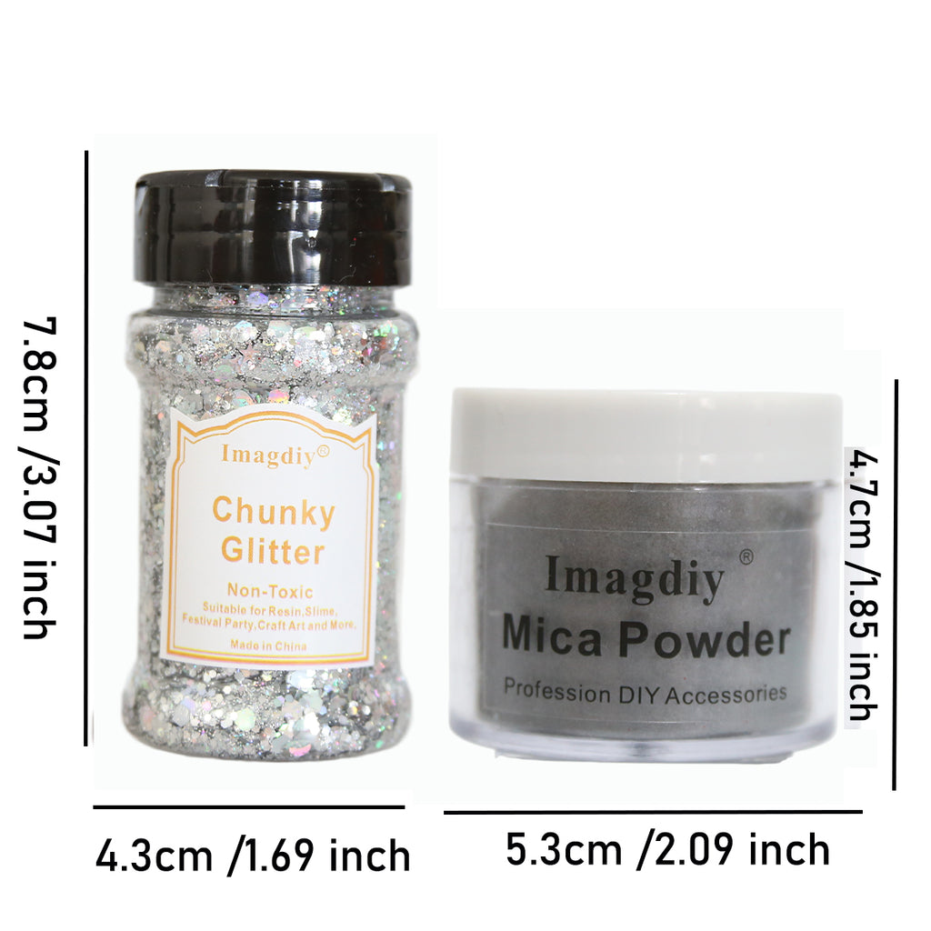 Bulk Glitter Powder and Mica Powder Kit for Resin Art Handmade Crafts Jewelry Making Supplies