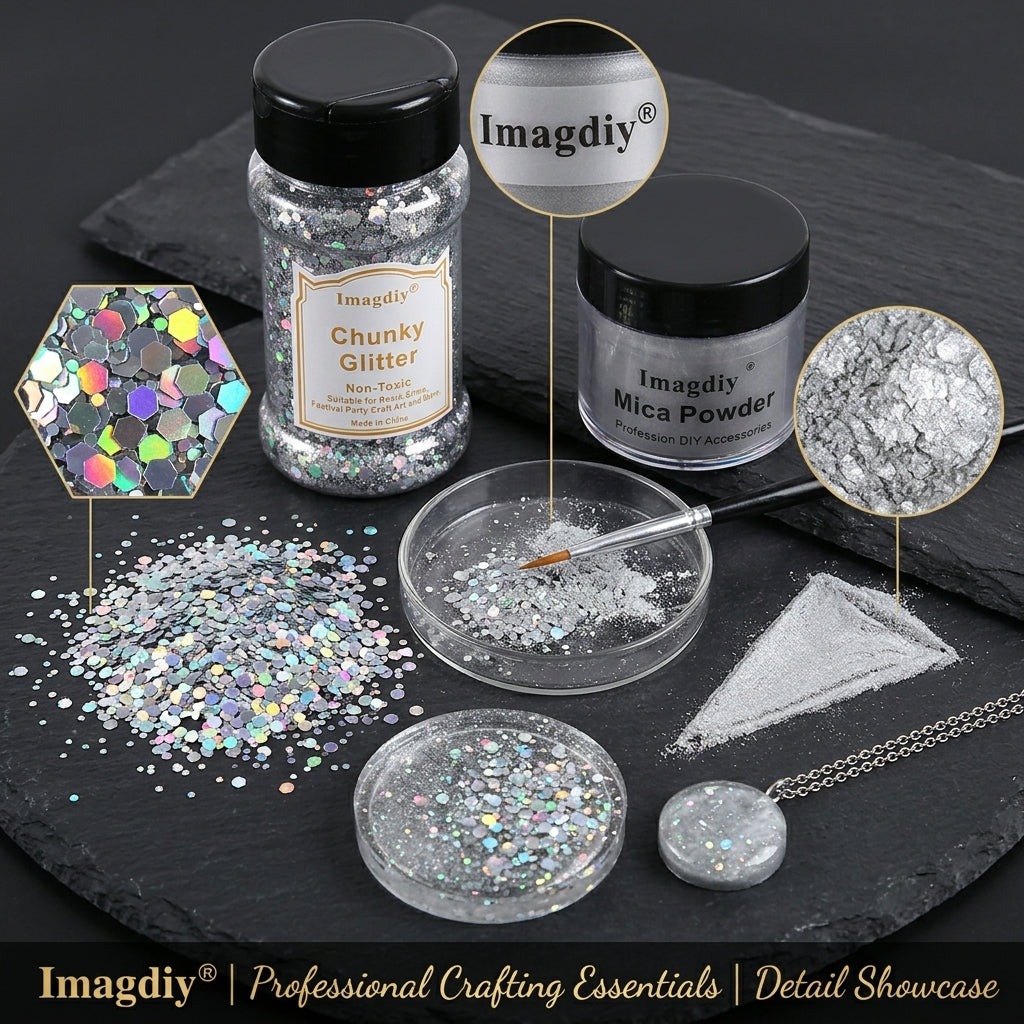 Bulk Glitter Powder and Mica Powder Kit for Resin Art Handmade Crafts Jewelry Making Supplies