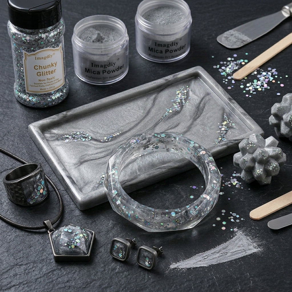 Bulk Glitter Powder and Mica Powder Kit for Resin Art Handmade Crafts Jewelry Making Supplies