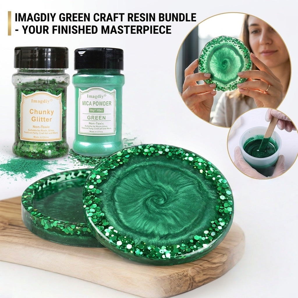 Professional Resin Craft Glitter Supplies Set with Chunky Glitter and Pearl Mica Powder for Handmade Projects