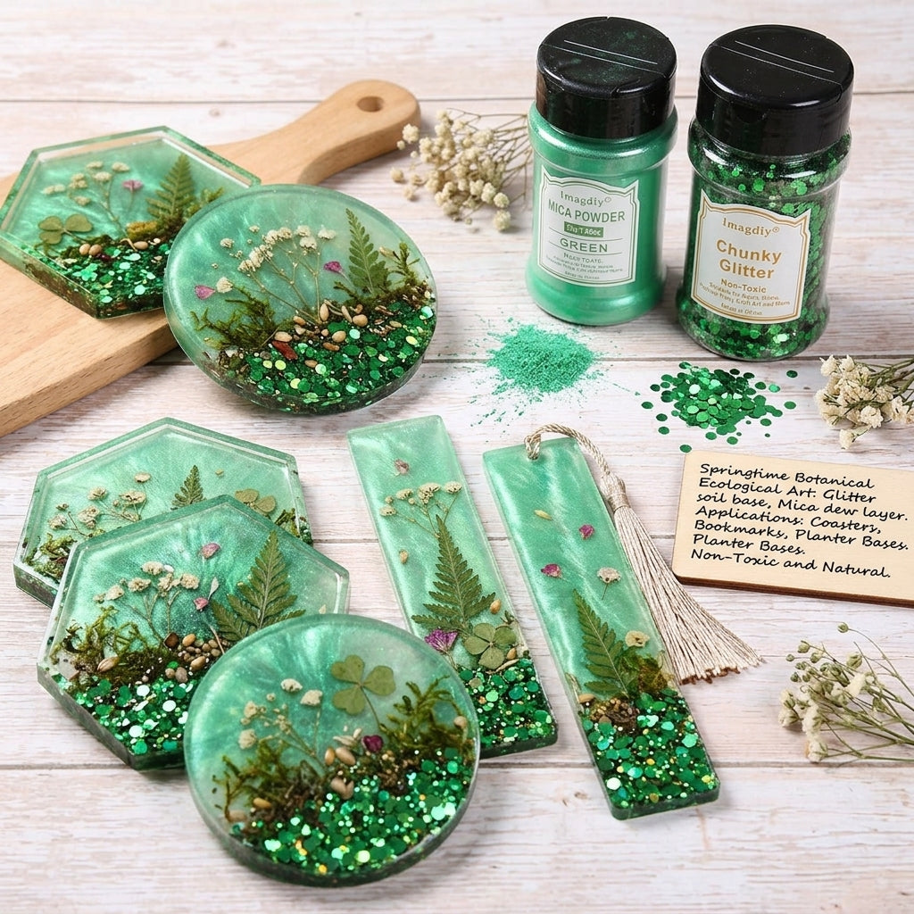 Professional Resin Craft Glitter Supplies Set with Chunky Glitter and Pearl Mica Powder for Handmade Projects