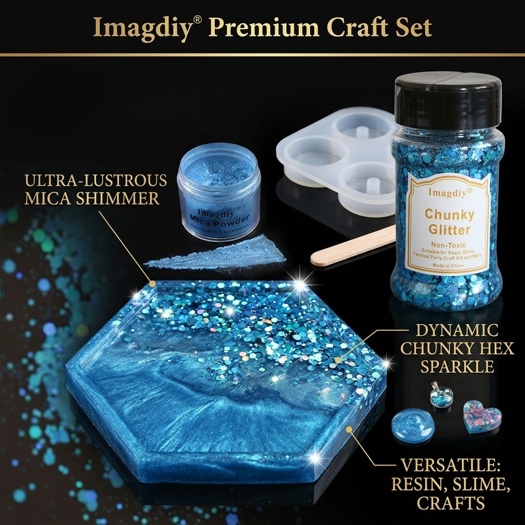 DIY Resin Craft Starter Kit Glitter Powder Mica Powder Supplies for Artists and Hobby Shops