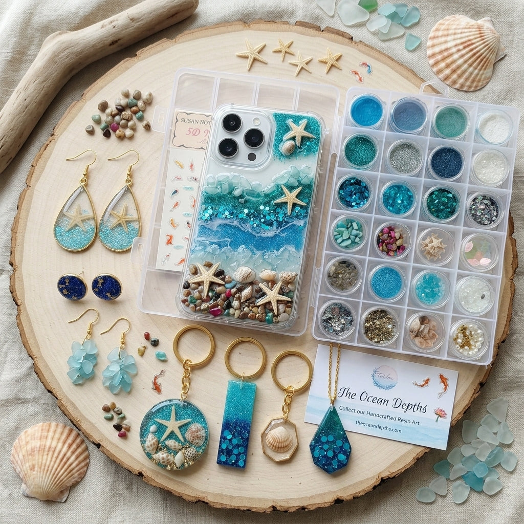 Ocean Custom DIY Resin Craft Kit for Earrings, Pendants and Keychains