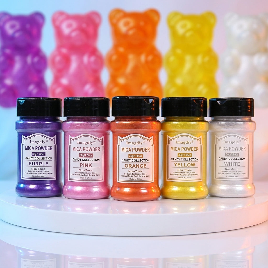 Candy Color 5pcs Mica Powder set for Epoxy Resin Crafts and DIY Projects