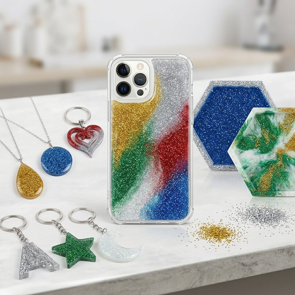 Chritsmas Chunky Glitter 4-Pack – Premium Textured Glitter with Stunning Depth & Shine – Ideal for Epoxy Resin Art, DIY Tumblers, and Mixed Media – OEM Wholesale Available