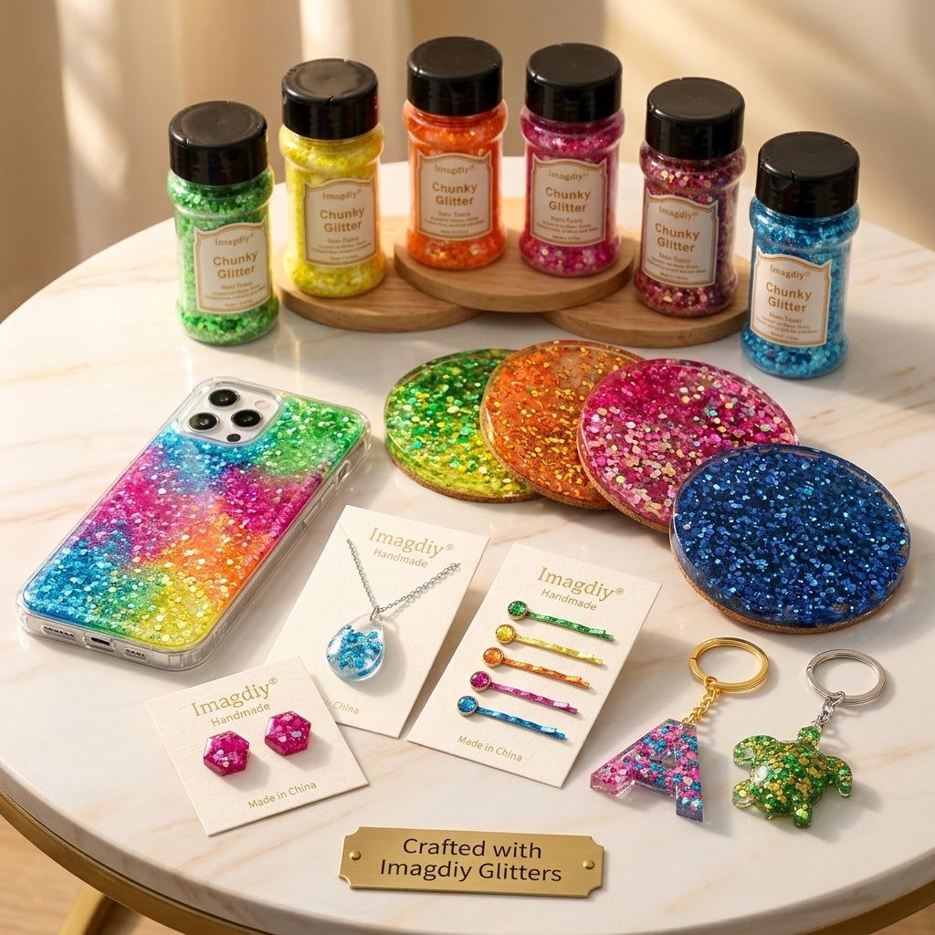 6-Color Iridescent Chunky Glitter Set for Resin Art, Epoxy Tumblers, Jewelry & DIY Crafts – Bulk Wholesale Craft Glitter Supplies