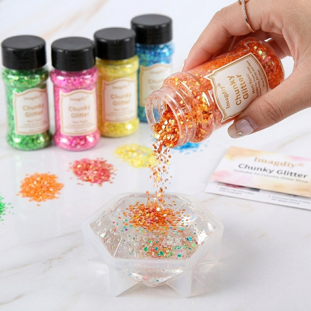 6-Color Iridescent Chunky Glitter Set for Resin Art, Epoxy Tumblers, Jewelry & DIY Crafts – Bulk Wholesale Craft Glitter Supplies