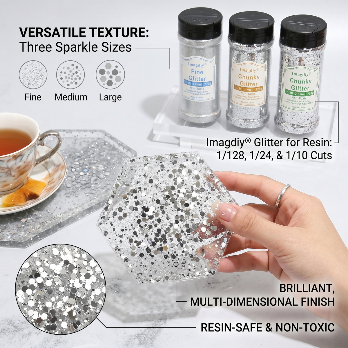Factory Direct Chunky Glitter for Resin Art | Custom Colors & Bulk Packaging Available