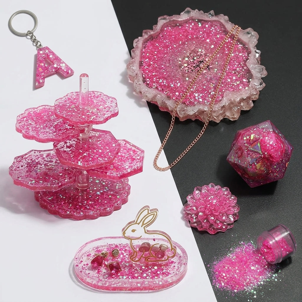 Iridescent Glitter Flakes for Resin Keychains and Custom Color Mix
