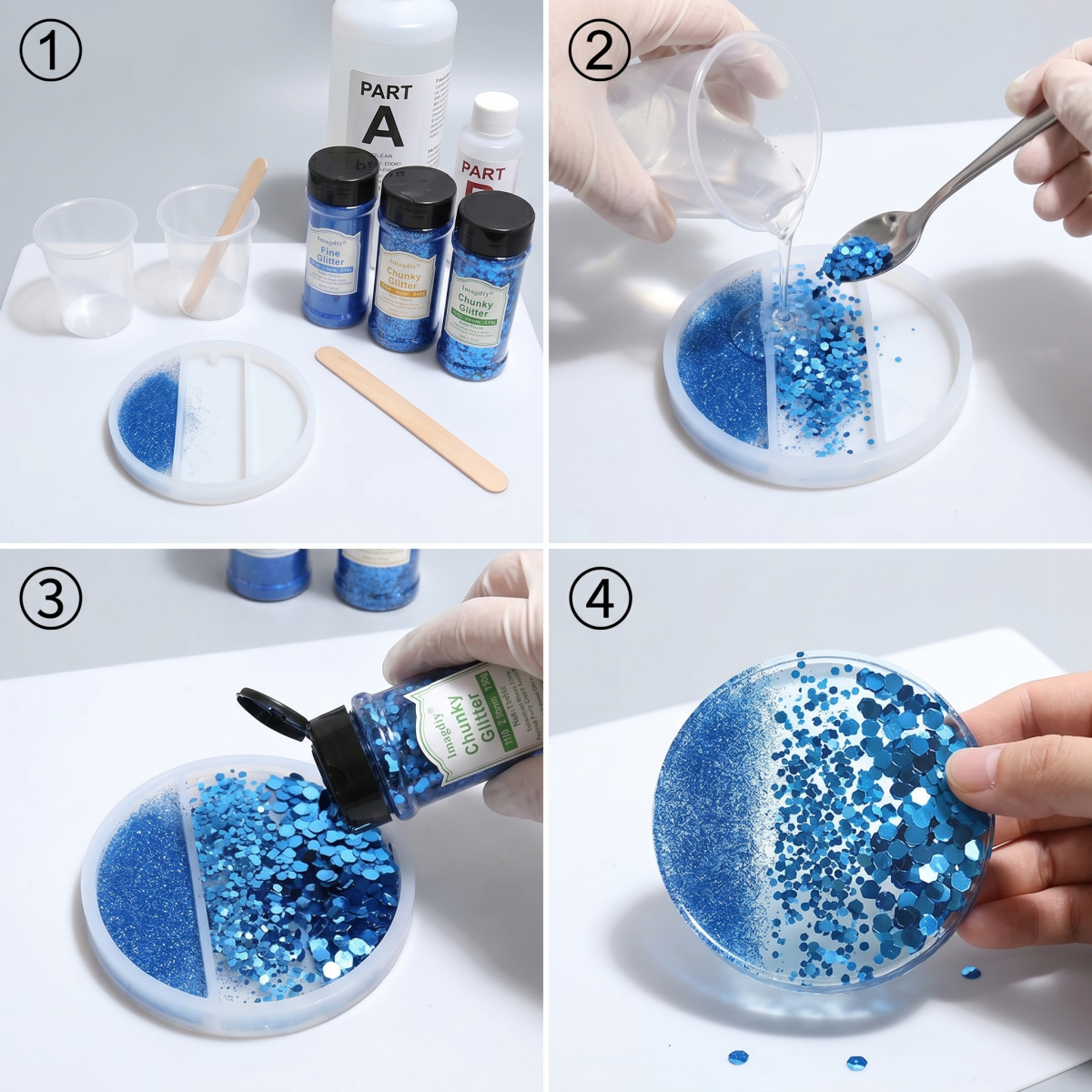 Ultra Sparkle Chunky Glitter Powder for Resin Casting & DIY Decoration Projects