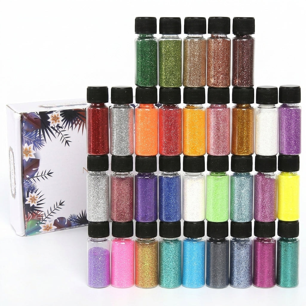 32pcs Fine Glitter Powder for Epoxy Resin Crafts | Factory Direct Supply