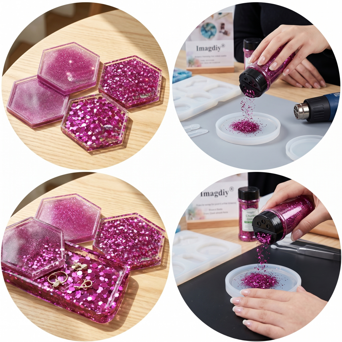 Custom Color Chunky Glitter for Epoxy Resin | OEM Packaging Craft Supplies Factory