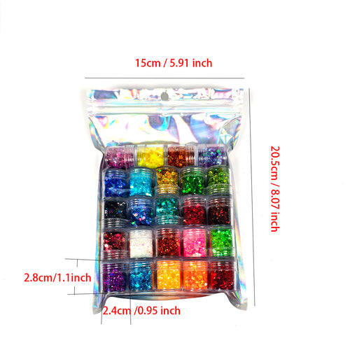 24PCS Holographic Chunky Glitter for Resin Coasters with Wholesale Pricing