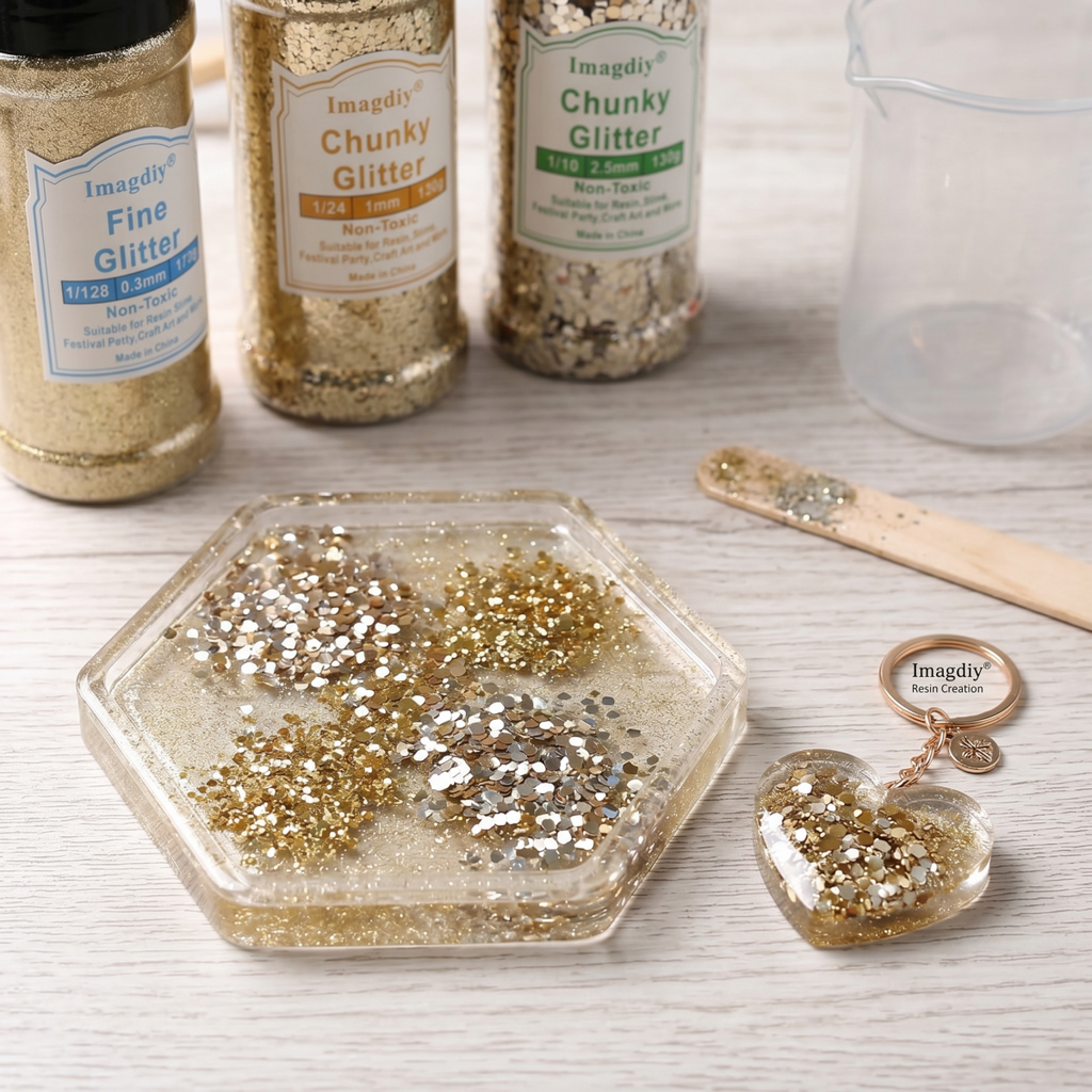 Metallic Chunky Glitter for Epoxy Resin Jewelry & Decorative Art Supplies
