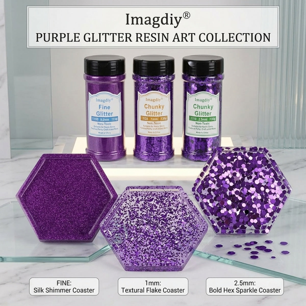Wholesale Resin Glitter Flakes Collection | Large Glitter Pieces for Handmade Crafts
