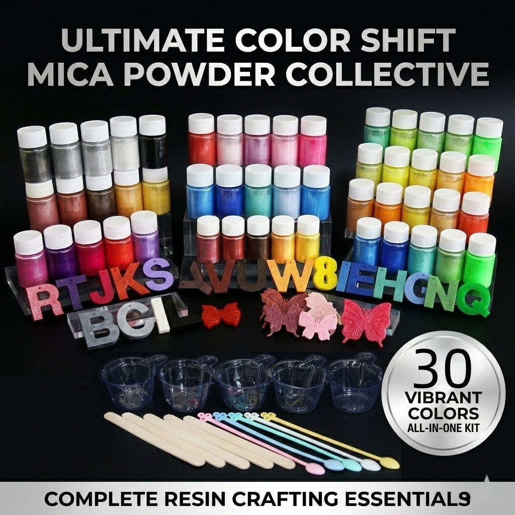 Mica Powder Pigment Set for Resin Jewelry, Coasters & Crafts