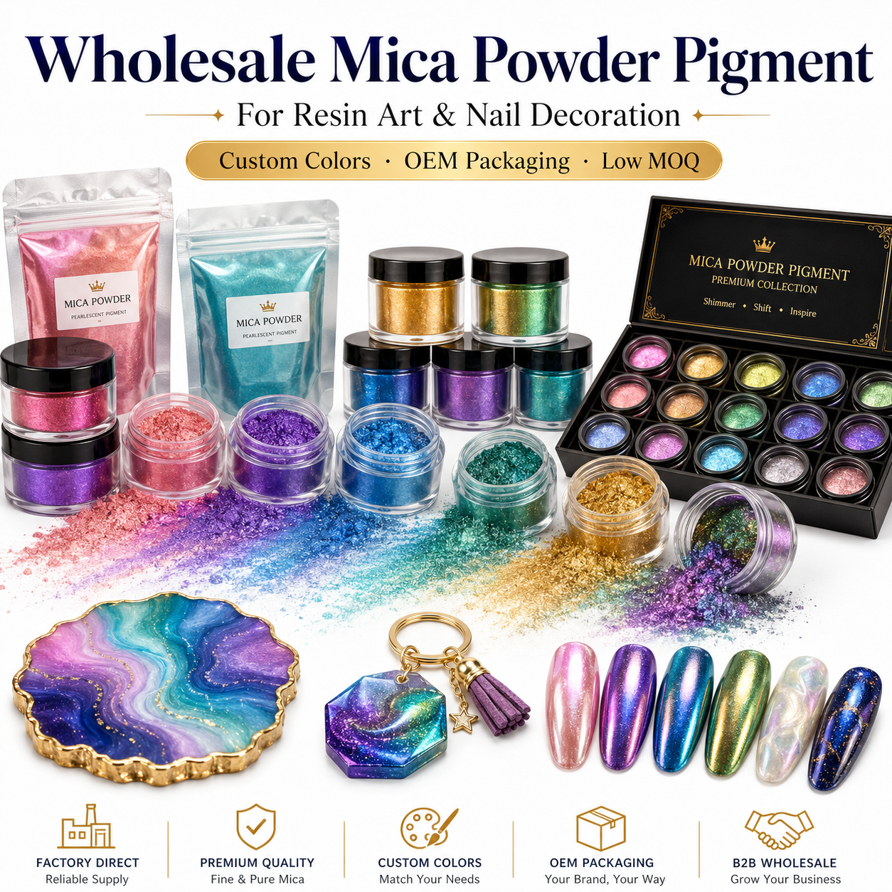 Neon Mica Powder Pigment for Epoxy Resin Art Supplies