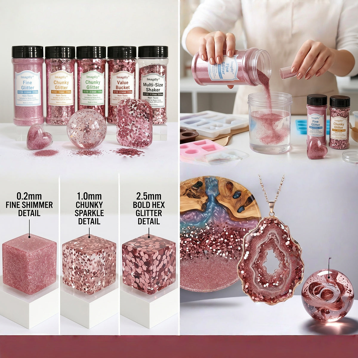 Wholesale Chunky Glitter for Epoxy Resin Art | Large Flake Glitter Craft Supplies Factory