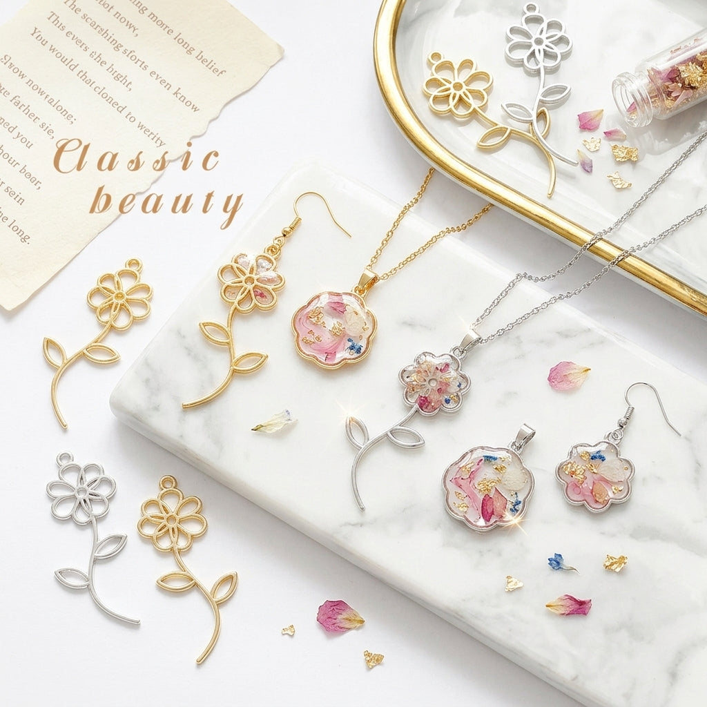 OEM Metal Bezels for Resin Jewelry Making | Custom Size & Color Pendant Frame Factory JS167