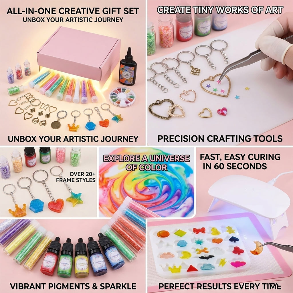 Custom Epoxy Resin Beginner Kit with Glitter, Pigments and Fillers